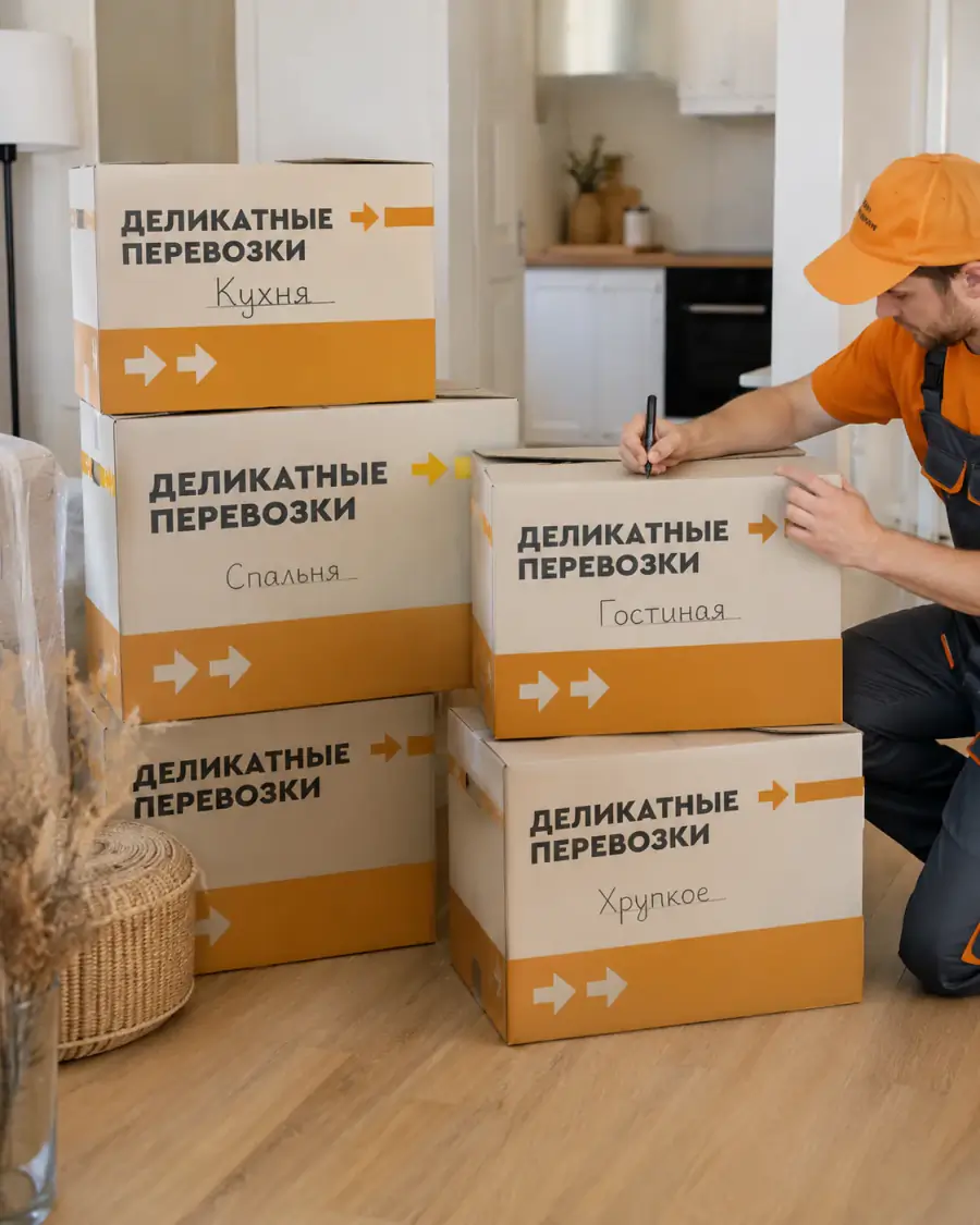 Подписанные коробки Деликатные перевозки